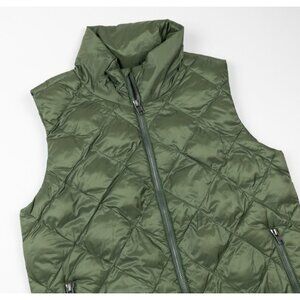 Patagonia Prow Bomber Vest Womens Small Down Green Quilted Puffer Full Zip 28115